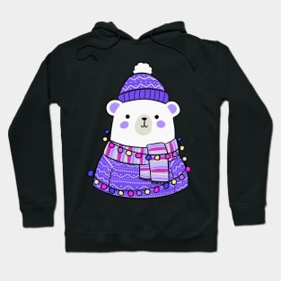 Cute Christmas polar bear illustration Hoodie